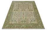 Tree of life Beige, Purple and Olive Hand Knotted Traditional Floral Custom Made wool rug