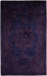 Blue and Purple Plum Overdyed Handmade Premium Custom Made Wool Area Rug