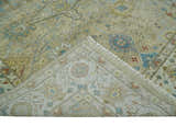 Hand Knotted Beige, Ivory and Gray Traditional Oushak Custom Made Wool Area Rug