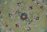 Ivory and Green Custom Made French Design Aubusson Hand Tufted Wool Area Rug
