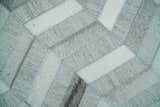 Custom Made Ivory and Gray Leather Rug | Hairon Genuine Leather, Cowhide rug, Chevron Geometric Rug