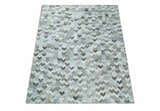 Custom Made Ivory and Gray Leather Rug | Hairon Genuine Leather, Cowhide rug, Chevron Tile Geometric Rug