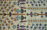 Hand Knotted Ivory and Charcoal Traditional Vintage Style Custom Made Wool Area Rug
