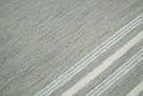 5x8 and 8x10 Hand Made Woolen Modern Stripes Ivory and Grey Area Rug | NAU003