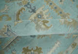 Custom Made Blue, Brown and Ivory Hand knotted Traditional Oushak Wool Rug