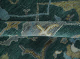 Hand Knotted Oriental Oushak Green and Gray Multi Size Wool Area Rug