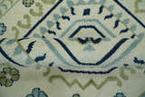 Ivory, Blue and Olive Traditional Mamluk design Custom Made wool area Rug
