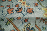Hand Knotted Rust and Blue Traditional Turkish Vintage Multi Size Wool Rug