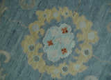 Silver and Beige Hand knotted Traditional Multi Size Oushak Wool Area Rug