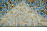 Blue, Brown and Beige Hand Knotted Wool Antique Vintage Style Multi size wool Area Rug