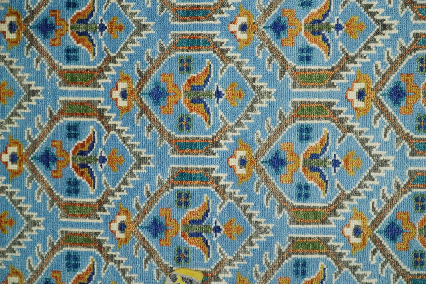 Blue, Brown and Beige Hand Knotted Wool Antique Vintage Style Multi size wool Area Rug