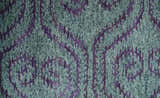5x8 and 8x10 Hand Knotted Blue, Gray and Purple Modern Contemporary Southwestern Tribal Trellis Recycled Silk Area Rug | OP32
