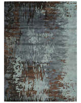 8x11 Gray, Silver and Brown Modern Abstract Hand Tufted wool and Art silk Area Rug