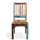 Reclaimed wood Rustic Multicolor Chair -Set of 2