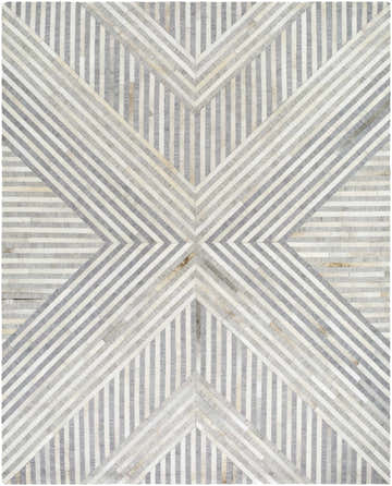 Close-up of Akiye Area Rug. Beige, cream, and gray geometric pattern with a mid-century modern, Scandinavian style. Design-Rectangle-810