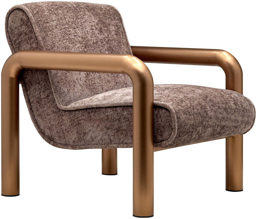 Brezolles Metallic - Brass Accent Chair - Clearance