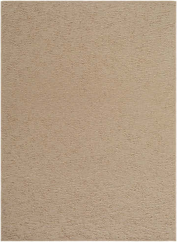Close-up of the Breena Solid Taupe Washable Area Rug. Hand-woven polyester rug in a neutral beige, sandstone, and taupe color. Design-Rectangle-57