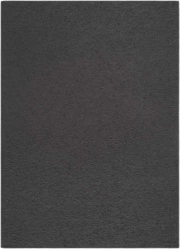 Close-up of the hand-woven Breena Charcoal Washable Area Rug showing its subtle texture and rich, dark charcoal color. Design-Rectangle-57