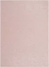 Close-up of the Breena Blush Washable Area Rug. The rug has a subtle woven texture in a soft blush pink color. Design-Rectangle-57
