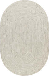 Oval Beige Braided Faux Jute Rug with a woven texture in bleached jute, brown, charcoal, and cream colors. Design-Oval-576