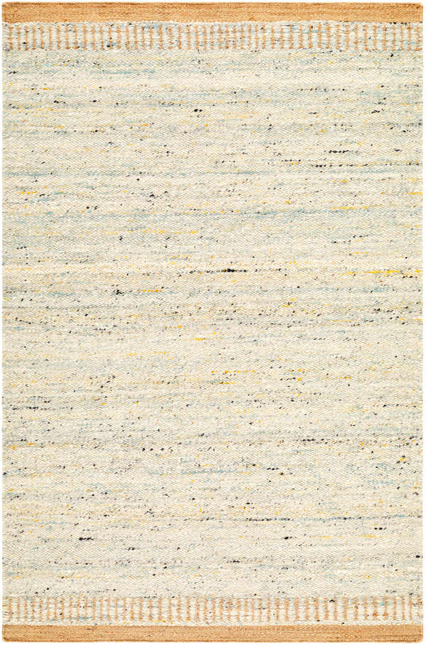 Close-up of the hand woven Andrey Dark Beige Area Rug; wool texture with charcoal, light and medium brown colors. Design-Rectangle-576