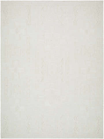 Close-up of the Branko Area Rug, light silver with a subtle geometric pattern and woven texture. Design-Rectangle-537