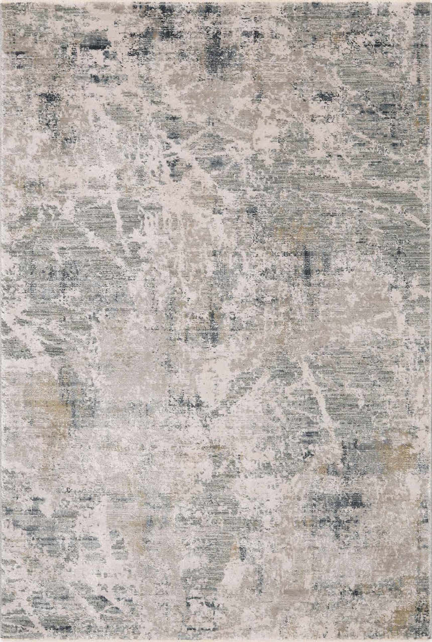 Close-up of the Burstwick Thick Luxe Boutique Rug, showcasing its abstract design in dusty sage, navy, and taupe hues. Design-Rectangle