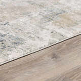 Close-up of Burstwick Thick Luxe Boutique Rug showing its dusty sage, navy, and taupe contemporary pattern and soft texture. Pile