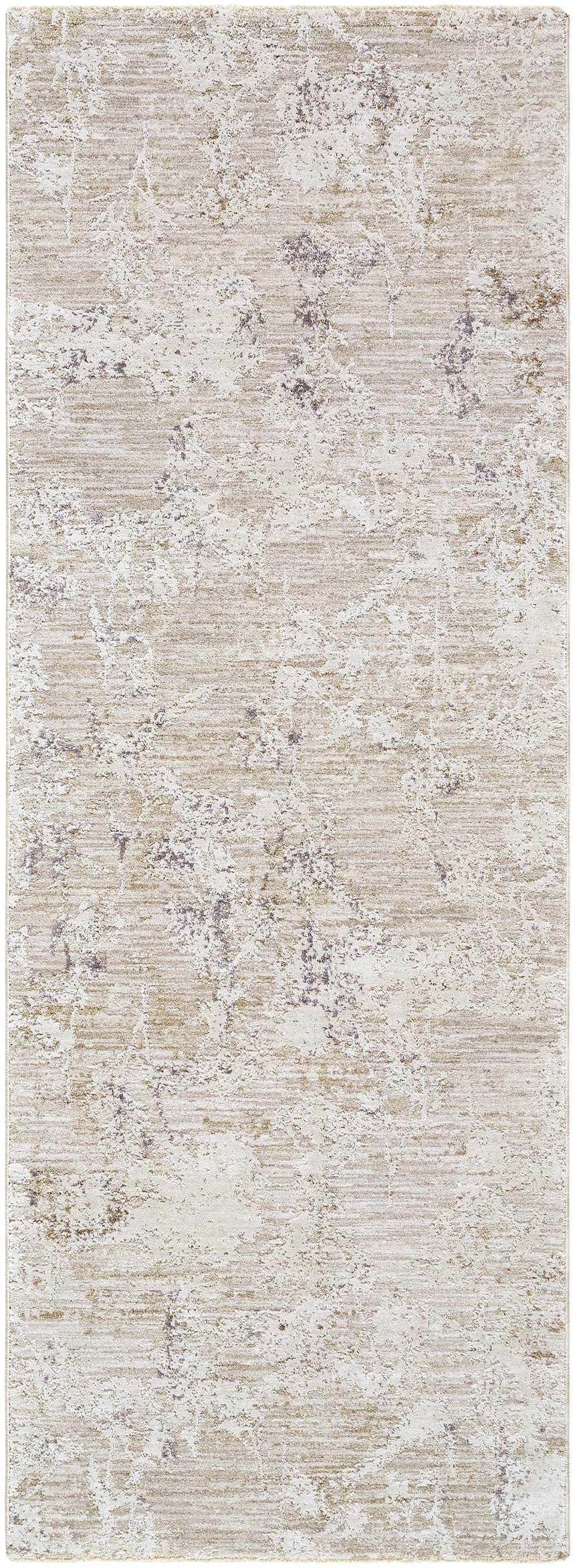 Close-up of the Breeda Charcoal Area Rug. Southwestern style rug in charcoal, cream, ivory, olive, and tan. Abstract pattern. Design-Runner-2773