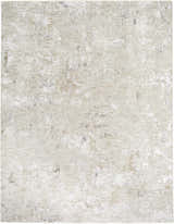 Close-up of the Breeda Charcoal Area Rug, featuring a subtle floral pattern in charcoal, cream, ivory, olive, and tan hues. Design-Rectangle-710102