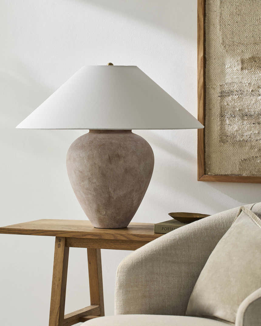 Galey Dark Red Alix x Livabliss Camden Ford Table Lamp