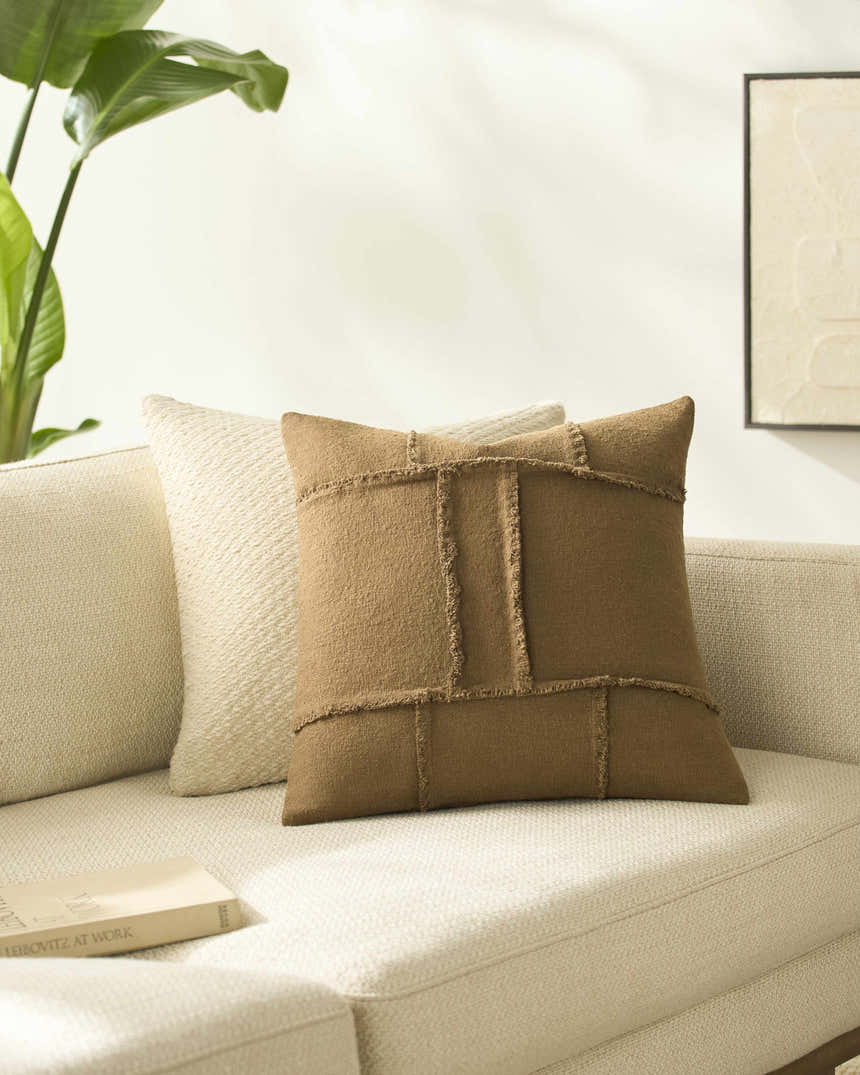 Medoe Orange Cotton Throw Pillow