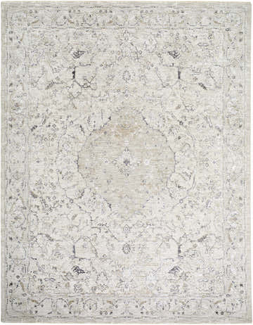 Close-up of the Corina Charcoal Area Rug. Traditional floral design in charcoal, cream, gray, and tan. Machine woven texture. Design-Rectangle-710102