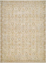 Close-up of the Becki Tan Owens x Livabliss Renaissance Area Rug, showcasing its beige, tan, and taupe traditional pattern. Design-Rectangle-810