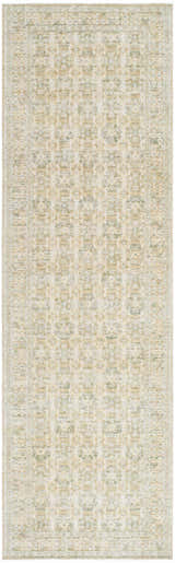 Becki Owens x Livabliss Renaissance BORI-2304 runner rug with a traditional beige, olive, tan, and taupe pattern. Design-Runner