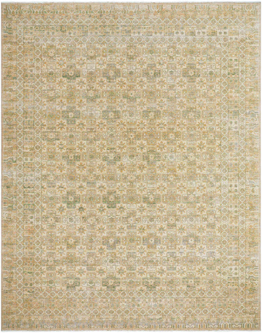 Detailed beige, olive, tan, and taupe floral pattern on a Becki Owens x Livabliss Renaissance BORI-2304 Area Rug. Design-Rectangle-710910