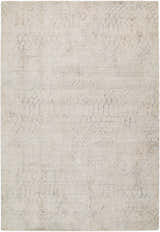 Close-up of Rali Beige Abstract rug. Contemporary polyester rug with subtle geometric pattern and soft neutral tones. Design-Rectangle-6796