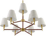 Beige Modern Chandelier with linen details for dining or living rooms