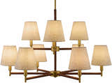 Beige Modern Chandelier with linen details for dining or living rooms