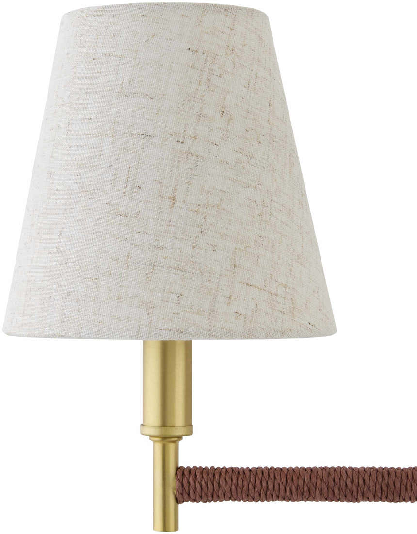 Beige Modern Chandelier with linen details for dining or living rooms