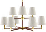 Beige Modern Chandelier with linen details for dining or living rooms