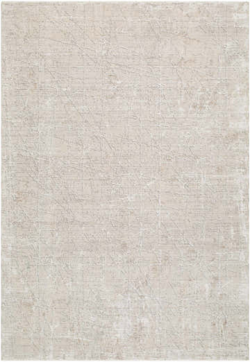 Close-up of the Chinua Area Rug. Contemporary style with a subtle geometric pattern in neutral beige tones. Design-Rectangle-6796