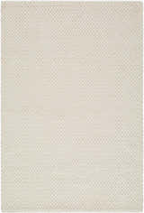 Close-up of the hand woven texture of the Cqasce Navy Solid Wool Area Rug. Neutral color and chunky weave. Design-Rectangle-576