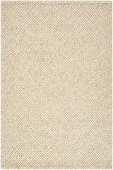 Close-up of the Rowue Ivory Solid Area Rug. Hand-woven wool rug with a subtle basket weave texture. Farmhouse style. Design-Rectangle-576