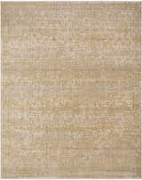 Close-up of the Becki Taupe Owens x Livabliss Renaissance Area Rug. Beige, tan, and taupe farmhouse style wool rug with traditional pattern. Design-Rectangle-710910