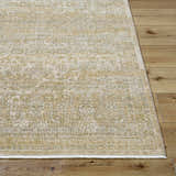Close-up of the Becki Taupe Owens x Livabliss Renaissance Area Rug showing beige, tan, and taupe traditional pattern. Front