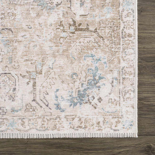 Sample Beige Holi-4600 Washable Area Rug - Clearance