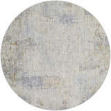 Round Deka Deep Teal Thick Luxe Rug with brown, charcoal, and gray abstract pattern. Design-Round-53