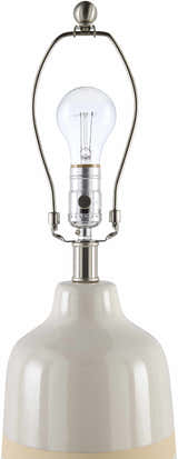 Light Gray Bohemian Table Lamp with global details for bedside or console tables