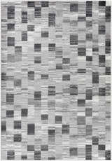 Close-up of Alagan Medium Gray Area Rug. Contemporary design with light silver, sage, and silver gray tones. Design-Rectangle-5373